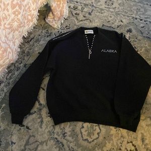 Christine Alexander Embellished 1/4 Zip Alaska Sweater